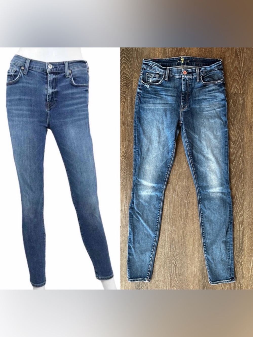 7 For All Mankind The High Waist Skinny Blue Jean VGC SIZE 29